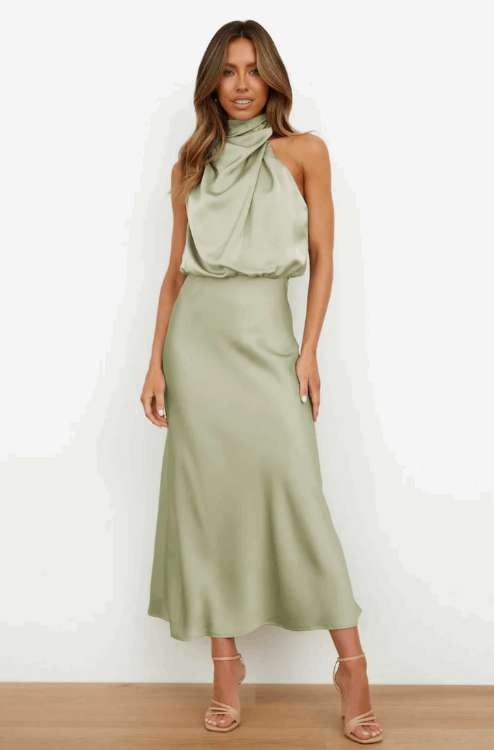 THE LARISSA DRESS - LICHT GROEN