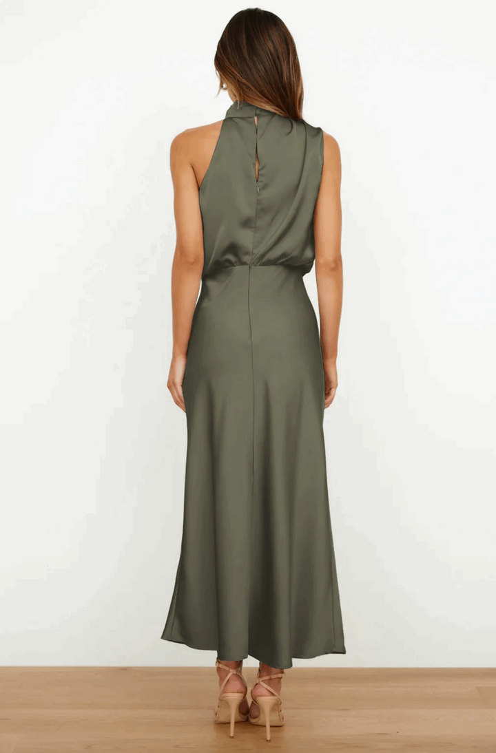 THE LARISSA DRESS - LEGER GROEN