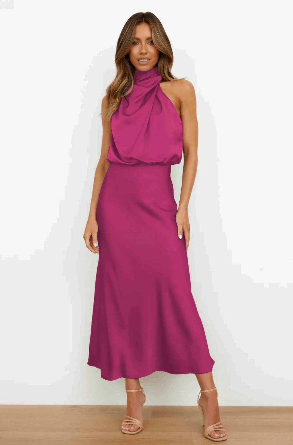 THE LARISSA DRESS - DONKER ROZE